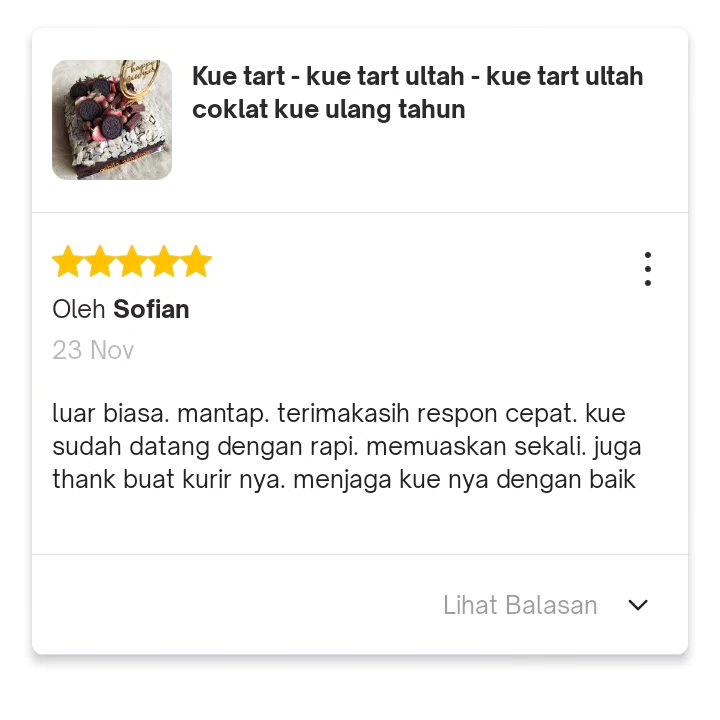 Screenshot chat pelanggan Nabila Shop setelah order produk