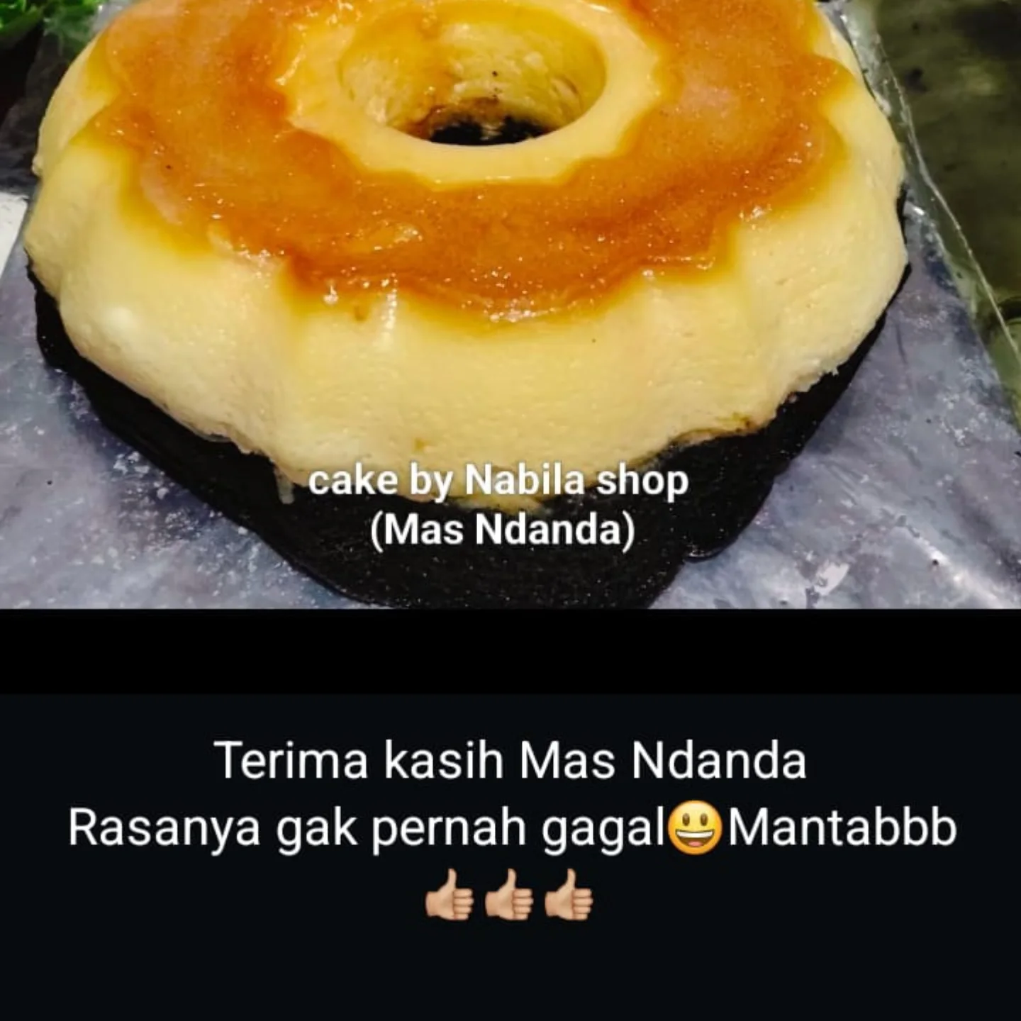 Screenshot testimoni produk homemade Nabila Shop